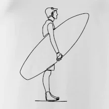 Surfař stojící jedním tahem