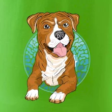 Americký staford kreslený v kolečku (Pecka design)