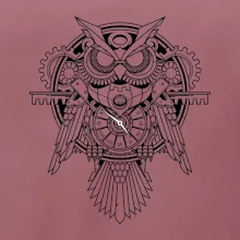 Steampunk sova černobílá