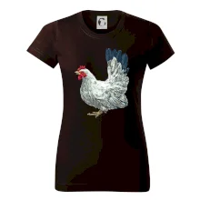 Slepice kreslená bílá