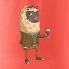 Alpaka s vínem muž