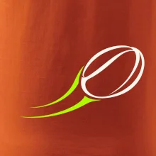 Minimalistický ragbyový míč v pohybu