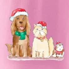 Veselé vánoce - pes, křeček a kočka