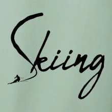 Skiing nápis lyžař