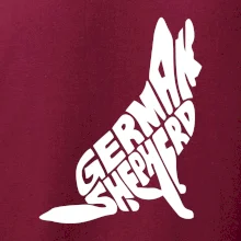 Německý ovčák sedící napis