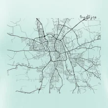 Mapy měst černobílé Budějce