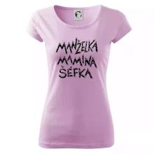 Manželka mamina šéfka - nápis štětkou (Pecka design)