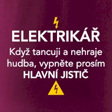 Elektrikář - hlavní jistič - Nápis na zádech