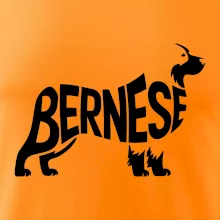 Bernese Mountain Dog nápis v těle