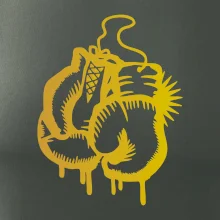 Box rukavice - zlatý potisk