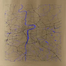 Praha - Mapa s vodními toky