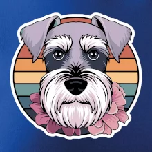 Knírač - fenka a květiny