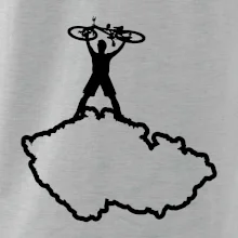 Mapa ČR - cyklista na prsou