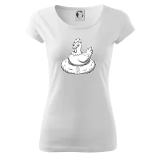 Kuře sedící na bitcoinovém hnízdě