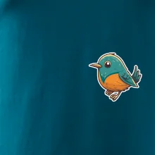 Ptáček kreslený na prsu