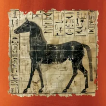 Egyptské hieroglyfy kůň