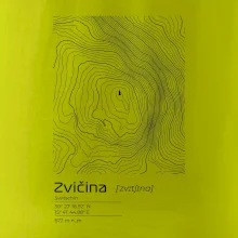 Zvičina - vrstevnice v obdélníku