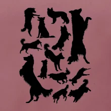 Border kolie siluety