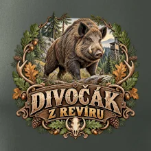 Divočák z revíru myslivecký lesní motiv