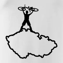 Mapa ČR - cyklista na prsou