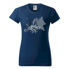 Mapa Evropy - srdce v Ukrajině