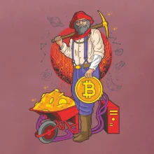 Horník těží bitcoiny