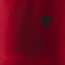 Albánie mapa tečkovaná