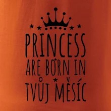 Princesses are born in (vlastní nápis měsíc narození)