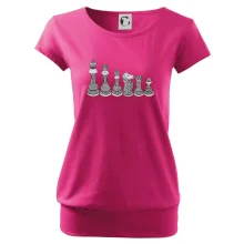 Šachové figurky v řadě - kreslené