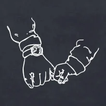 Táta a syn ruce obrys