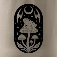 Goblincore černobílá oválná žába