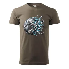 Kovový basketbalový míč s elektrickými střepy