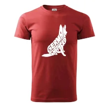 Německý ovčák sedící napis