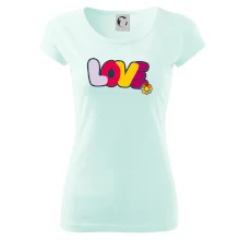 Love nápis s květinou