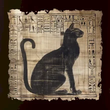 Egyptské hieroglyfy kočka