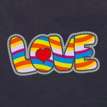 Love nápis duhový