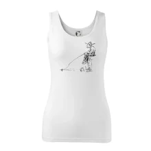 Kreslený rybář na pařezu