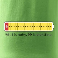 1 % nohy, 99 % elektřina