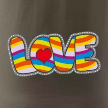Love nápis duhový