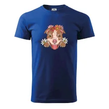 Americký stafordširský teriér hlava s květinami