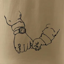 Táta a syn ruce obrys