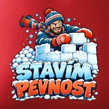 Rodinná vánoční trička - Stavím pevnost táta sněhová bitva