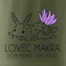 Lovec makra nahožábrý mořský plž s fialovými žábrami