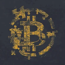 Logo bitcoin puzzle