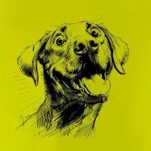 Černobílá karikatura Labrador světlý