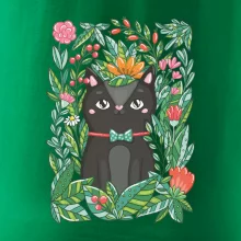 Kočka s květy malovaná