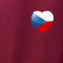 Česká vlajka srdce - pravé prso