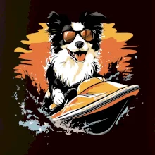 Border Kolie na vodním skútru