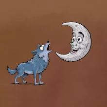 Parové triko - Vlk a měsíc