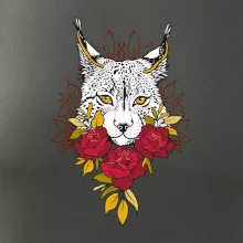 Rys s červenými růžemi  (Pecka design)